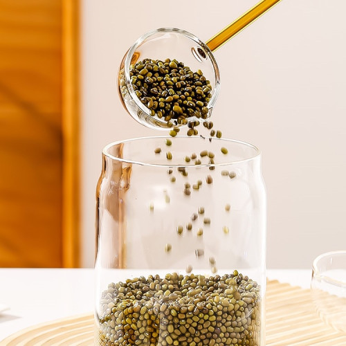 高硼矽玻璃勺耐高溫長柄高顔值咖啡勺湯勺廚房潑油調料味勺子 高硼矽玻璃勺耐高溫長柄高顔值咖啡勺湯勺廚房潑油調料味勺子