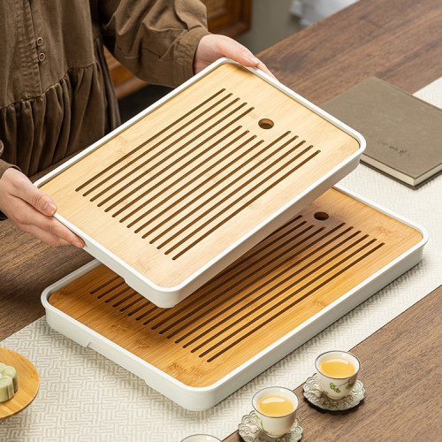 家用茶盤乾泡台托盤小型瀝儲水式茶台功夫茶具密胺竹製茶海方形無 家用茶盤乾泡台托盤小型瀝儲水式茶台功夫茶具密胺竹製茶海方形無