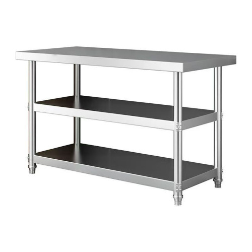 加厚不鏽鋼工作台商用三層操作台廚房案板切菜剁骨工作台多層架子 加厚不鏽鋼工作台商用三層操作台廚房案板切菜剁骨工作台多層架子