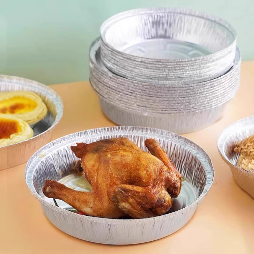 空氣炸鍋紙錫紙盤燒烤箱烘焙錫箔碗家用錫紙盒食品級圓盤 空氣炸鍋紙錫紙盤燒烤箱烘焙錫箔碗家用錫紙盒食品級圓盤