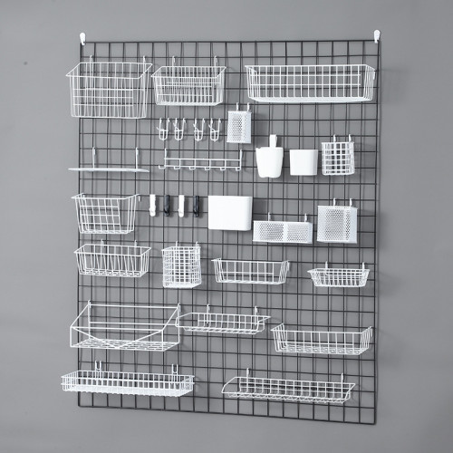 網格置物架掛籃托盤泡麵超市貨架網片掛架鐵藝照片牆配件收納籃筐 網格置物架掛籃托盤泡麵超市貨架網片掛架鐵藝照片牆配件收納籃筐