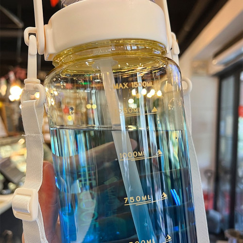 2000ml大容量水杯女新款2025耐高溫帶刻度塑膠吸管杯男款運動水壺 2000ml大容量水杯女新款2025耐高溫帶刻度塑膠吸管杯男款運動水壺