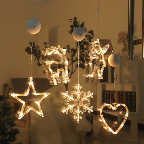 WOW燈串麋鹿鈴鐺房間窗簾派對聖誕節日裝飾吸盤燈店鋪櫥窗布 WOW燈串麋鹿鈴鐺房間窗簾派對聖誕節日裝飾吸盤燈店鋪櫥窗布