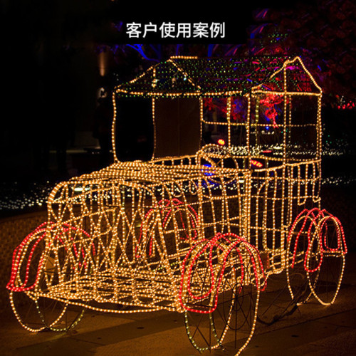 WOW燈串戶外民宿節日裝飾霓虹彩虹管圓二線燈亮化工程燈帶