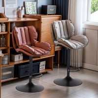 吧台椅家用輕奢不鏽鋼高腳凳升降旋轉酒吧椅高吧椅子靠背吧台凳