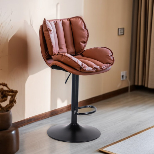 吧台椅家用輕奢不鏽鋼高腳凳升降旋轉酒吧椅高吧椅子靠背吧台凳