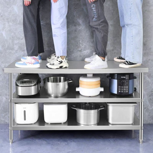 加厚雙層不鏽鋼工作台廚房切菜剁骨飯店操作台商用打荷打包台 加厚雙層不鏽鋼工作台廚房切菜剁骨飯店操作台商用打荷打包台