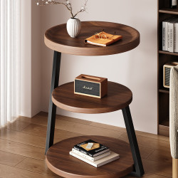 沙發邊幾茶幾客廳家用小戶型2024新款圓形邊桌置物架角幾床頭桌子