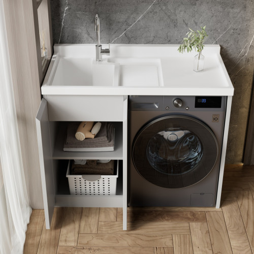 不鏽鋼烤漆洗衣機一體櫃陽台洗衣櫃組合伴侶石英石洗衣盆切角定 不鏽鋼烤漆洗衣機一體櫃陽台洗衣櫃組合伴侶石英石洗衣盆切角定