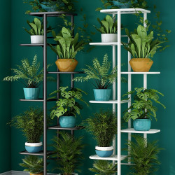 花架子客廳落地式多層鐵藝花盆架新款室內綠蘿陽台植物擺放置物架