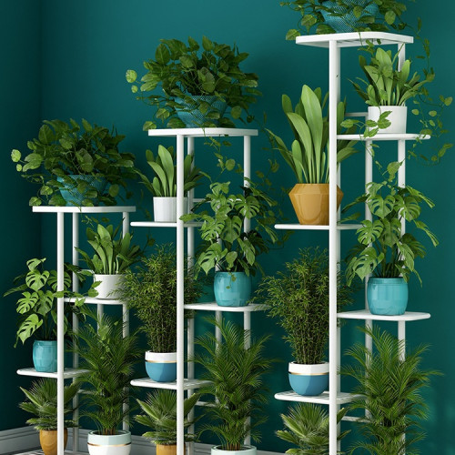 花架子客廳落地式多層鐵藝花盆架新款室內綠蘿陽台植物擺放置物架 花架子客廳落地式多層鐵藝花盆架新款室內綠蘿陽台植物擺放置物架