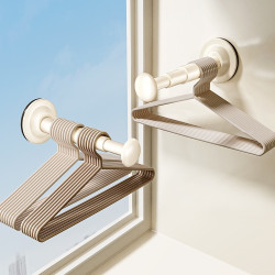 吸盤衣架收納家用陽台多功能伸縮免打孔無痕掛衣架子牆上壁掛