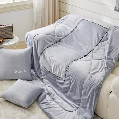 抱枕被子兩用加厚珊瑚絨冬季辦公室午睡毯車用二合一折曡刺綉定 抱枕被子兩用加厚珊瑚絨冬季辦公室午睡毯車用二合一折曡刺綉定