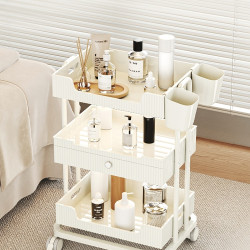 聰明兔美容小推車美容院儀器工具車奶油風置物架