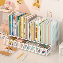 書本書立收納架宿舍家用桌面書桌辦公室立式文件置物架文件盒書架
