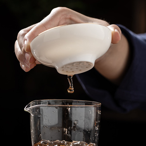 萬匠德化羊脂玉白瓷茶漏套組茶水分離過濾器家用功夫茶具配件茶隔 萬匠德化羊脂玉白瓷茶漏套組茶水分離過濾器家用功夫茶具配件茶隔