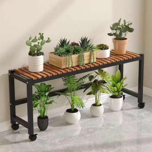 帶輪花架子客廳落地式新款可移動陽台置物架庭院多層階梯式花盆架 帶輪花架子客廳落地式新款可移動陽台置物架庭院多層階梯式花盆架