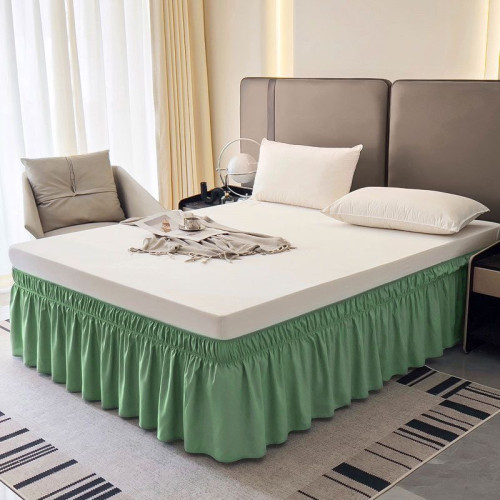 2025新款白色法式公主風松緊床圍床裙遮醜下擺不帶床面花邊松緊裙