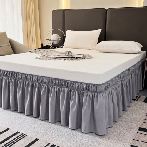 2025新款白色法式公主風松緊床圍床裙遮醜下擺不帶床面花邊松緊裙