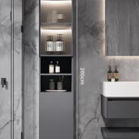 鋁合金浴室衛生間夾縫立櫃高櫃收納櫃蜂窩落地儲物櫃一體防