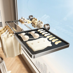 吸盤晾鞋架陽台曬鞋子伸縮窗戶晾衣架折曡晾曬網曬枕頭置物架