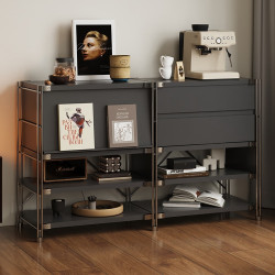 包豪斯翻門雜志櫃客廳沙發邊櫃日式鬭櫃落地臥室置物架多層收納櫃