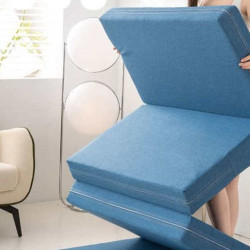 加厚四折曡海綿午休午睡床墊學生懶人辦公室榻榻米睡墊打地鋪