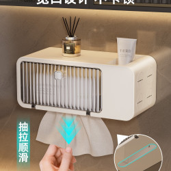 洗臉巾收納盒壁掛式一次性潔面紙巾衛生間厠所抽紙盒化妝品置物架