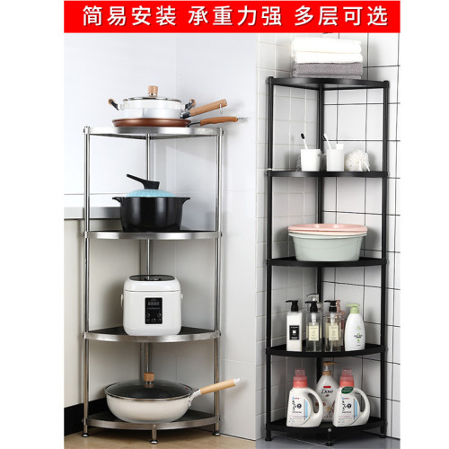 304不鏽鋼廚房三角置物架轉角架放鍋架子30收納落地式多層柺角架 304不鏽鋼廚房三角置物架轉角架放鍋架子30收納落地式多層柺角架