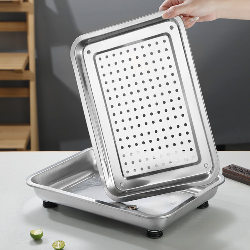 304不鏽鋼茶盤排水托盤雙層茶幾家用瀝水瀝油長方形方盤濾油漏盤 304不鏽鋼茶盤排水托盤雙層茶幾家用瀝水瀝油長方形方盤濾油漏盤