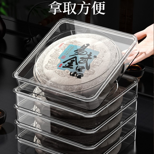 普洱茶茶餅收納盒密封透明防潮儲存罐茶葉罐中式家用茶餅盒展示架 普洱茶茶餅收納盒密封透明防潮儲存罐茶葉罐中式家用茶餅盒展示架