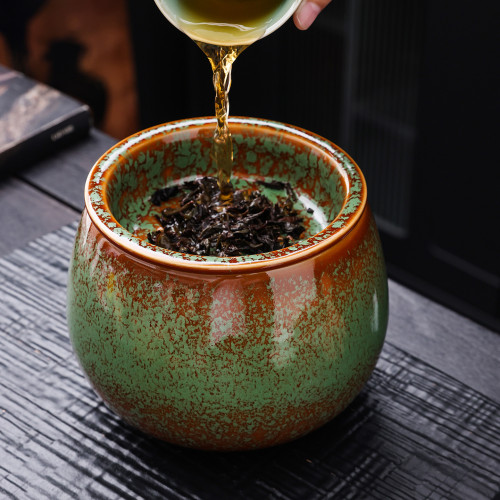 乾溼分離陶瓷茶渣缸桌面家用帶過濾水盂茶台廢水桶菸灰缸茶道配件 乾溼分離陶瓷茶渣缸桌面家用帶過濾水盂茶台廢水桶菸灰缸茶道配件