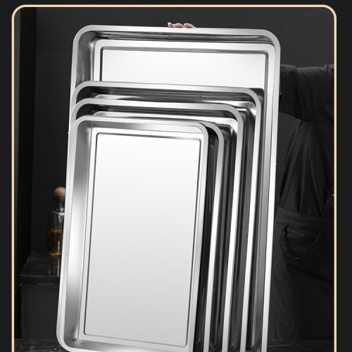 方盤不鏽鋼盤子長方形蒸飯盤燒烤盤商用家用鐵盤餐盤菜盤托盤 方盤不鏽鋼盤子長方形蒸飯盤燒烤盤商用家用鐵盤餐盤菜盤托盤