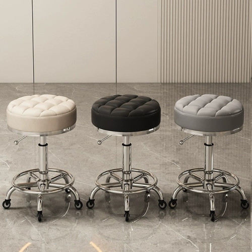 美容凳子滑輪美容院理髮店椅轉椅圓凳大工凳升降家用美髮美甲 美容凳子滑輪美容院理髮店椅轉椅圓凳大工凳升降家用美髮美甲