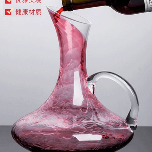醒酒器水晶玻璃帶把醒酒器無鉛紅酒分酒器紅酒壺紅酒瓶家用歐式 醒酒器水晶玻璃帶把醒酒器無鉛紅酒分酒器紅酒壺紅酒瓶家用歐式
