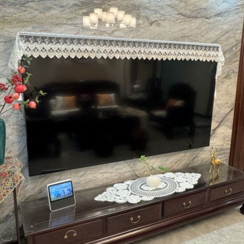 新款輕奢牛奶色蕾絲洋氣提亮電視蓋巾電視罩防塵罩歐式掛式坐式 新款輕奢牛奶色蕾絲洋氣提亮電視蓋巾電視罩防塵罩歐式掛式坐式