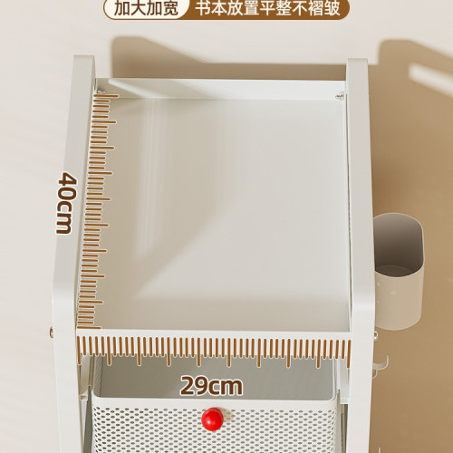 兒童書架放書包置物架可移動小推車書本收納架桌下多層帶滑輪 兒童書架放書包置物架可移動小推車書本收納架桌下多層帶滑輪