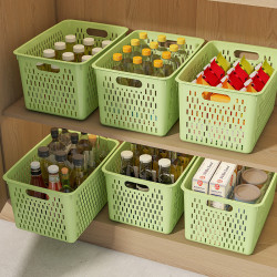 家用零食雜物收納箱塑膠置物籃廚房櫥櫃儲物箱宿舍整理筐子