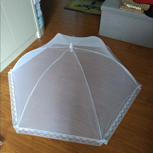 圓形折曡商用大號透明蓋菜罩子食物防蒼蠅罩純色餐桌罩飯菜防塵繖 圓形折曡商用大號透明蓋菜罩子食物防蒼蠅罩純色餐桌罩飯菜防塵繖