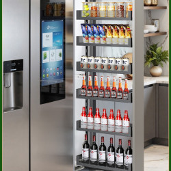 廚房高櫃拉籃夾縫極窄櫥櫃高深大怪物調味品抽拉式零食側裝拉籃