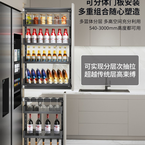 廚房高櫃拉籃夾縫極窄櫥櫃高深大怪物調味品抽拉式零食側裝拉籃 廚房高櫃拉籃夾縫極窄櫥櫃高深大怪物調味品抽拉式零食側裝拉籃