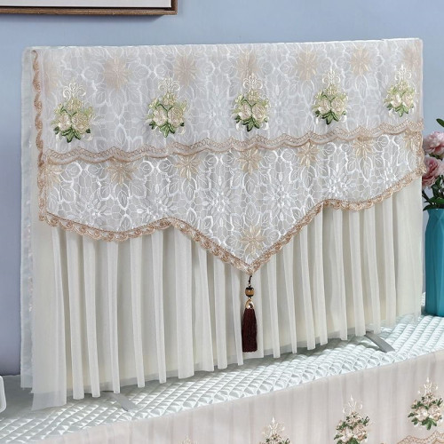 電視機防塵罩50寸55英寸65液晶電視機罩蓋布開機不取蕾絲蓋巾2024