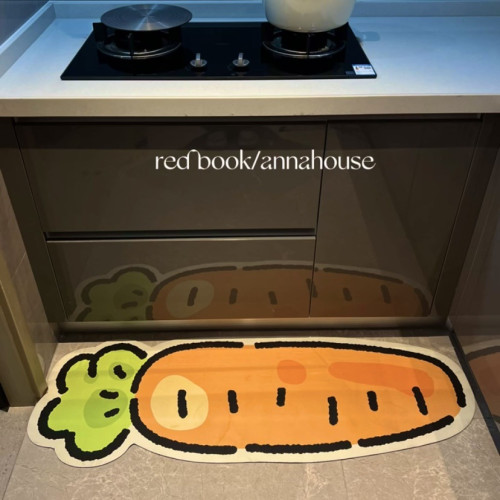 鬍蘿蔔地墊廚房地毯吸水防滑防油可擦免洗耐髒矽藻泥腳墊可剪 鬍蘿蔔地墊廚房地毯吸水防滑防油可擦免洗耐髒矽藻泥腳墊可剪
