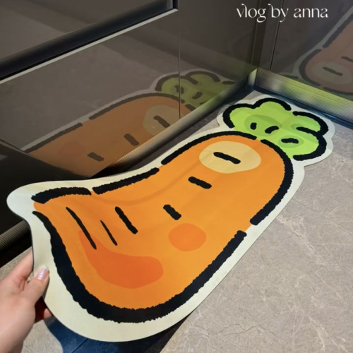 鬍蘿蔔地墊廚房地毯吸水防滑防油可擦免洗耐髒矽藻泥腳墊可剪 鬍蘿蔔地墊廚房地毯吸水防滑防油可擦免洗耐髒矽藻泥腳墊可剪