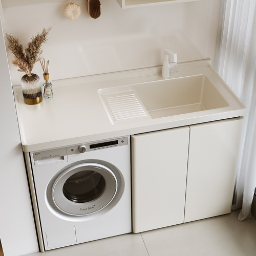 新款烤漆不鏽鋼陽台滾筒洗衣機一體台盆櫃組合洗衣櫃伴侶切角定 新款烤漆不鏽鋼陽台滾筒洗衣機一體台盆櫃組合洗衣櫃伴侶切角定