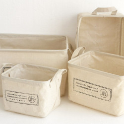 棉麻衣服收納箱可折曡小號布藝桌面零食玩具衣物整理收納筐盒家用