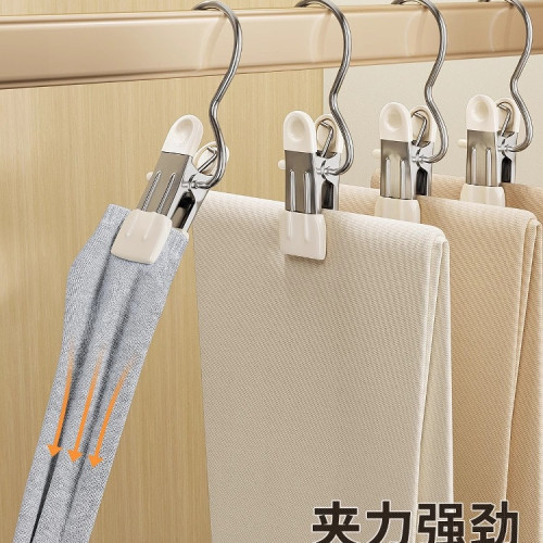 褲夾子家用無痕掛褲子衣架收納多功能掛鉤晾衣夾單個防滑褲架 褲夾子家用無痕掛褲子衣架收納多功能掛鉤晾衣夾單個防滑褲架