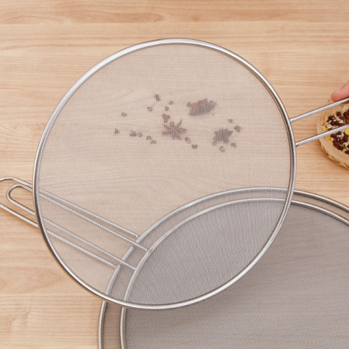 不鏽鋼防油濺鍋蓋圓形廚房家用帶手柄防油爆網漏防濺網油隔瀝水罩 不鏽鋼防油濺鍋蓋圓形廚房家用帶手柄防油爆網漏防濺網油隔瀝水罩