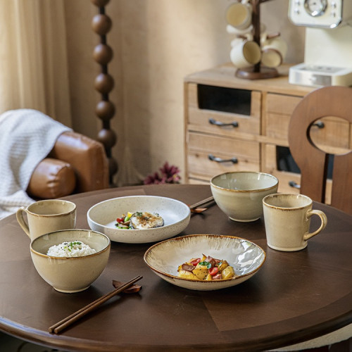 〖高顔值不規則深盤〗復古9英寸沙拉盤窰變釉陶瓷飯盤菜盤 〖高顔值不規則深盤〗復古9英寸沙拉盤窰變釉陶瓷飯盤菜盤