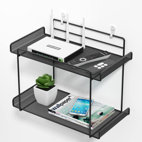 免打孔路由器放置架收納盒機頂盒置物架壁掛牆上無線wifi掛牆支架 免打孔路由器放置架收納盒機頂盒置物架壁掛牆上無線wifi掛牆支架